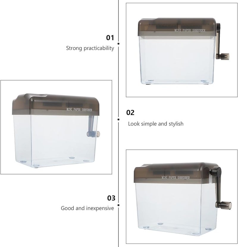 Veemoon Mini Manual Paper Shredder A6 Portable Hand Operated For Home Office Document - Image 3